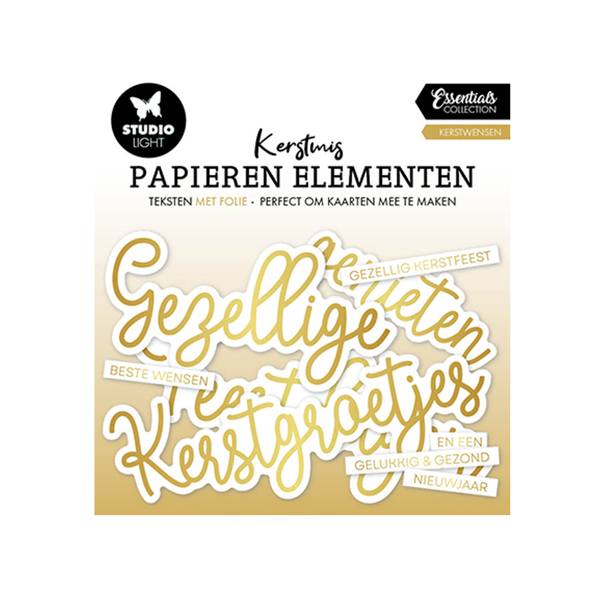 SL-ES-PE16, studio light, papieren elementen, kerstmis golden kerstwensen, jej hobby