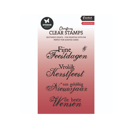 Studio Light clear stamp Kerstwensen