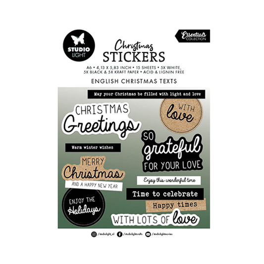 Studio Light christmas stickers English Christmas texts