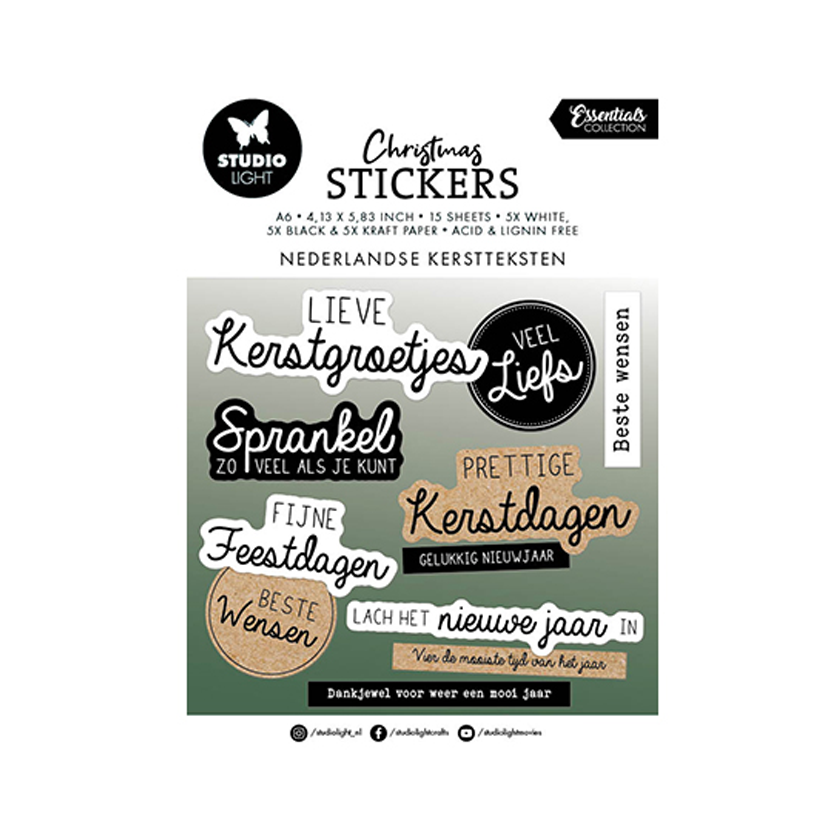 Studio Light christmas stickers Nederlandse Kerst teksten