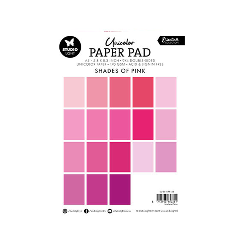 Studio light Paper Pad unicolors Shades of pink