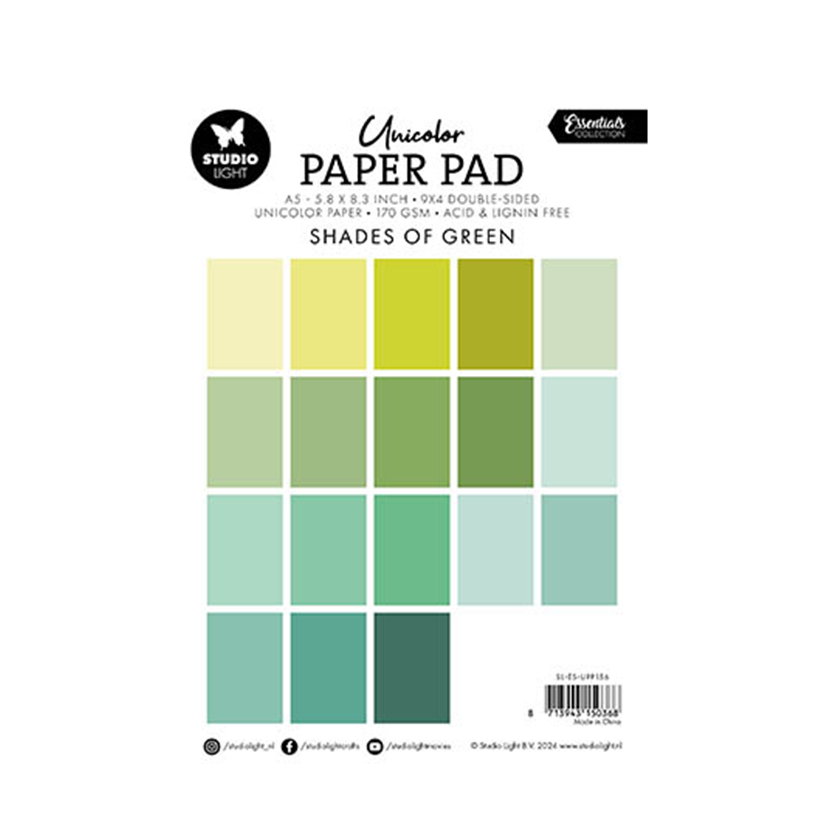 Studio light Paper Pad unicolors Shades of green