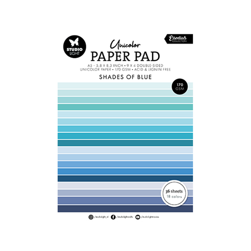 SL-ES-UPP157, Studio light, Paper Pad unicolors Shades of blue, jej hobby