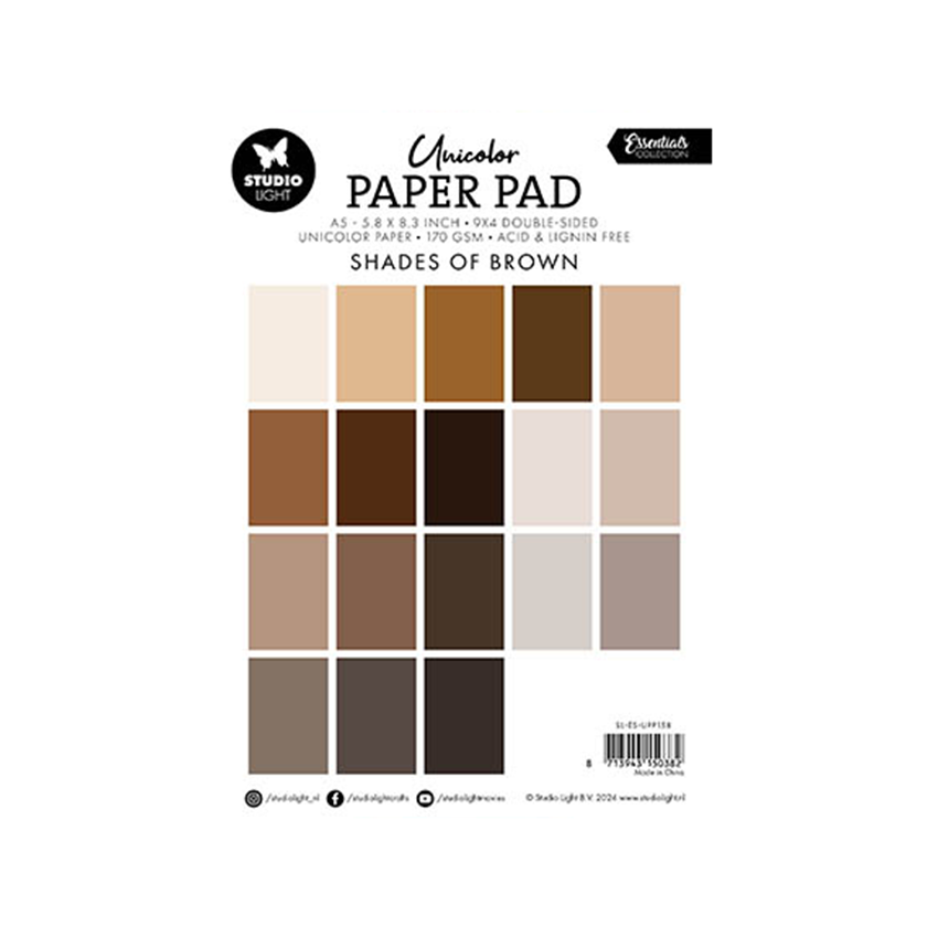 Studio light Paper Pad unicolors Shades of brown