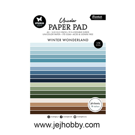 SL-ES-UPP341, WInter wonderland, Unicolor paper pad, jej hobby