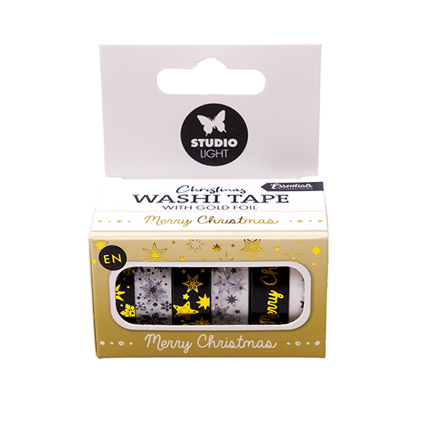 SL-ES-WASH22, Washi tape, Christmas Gold Merry Christmas, jej hobby