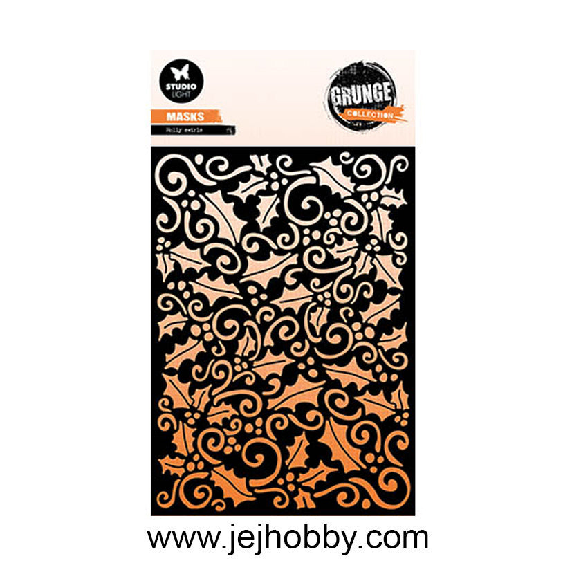 SL-GR-MASK349, Holly swirls, Grunge collection, jej hobby