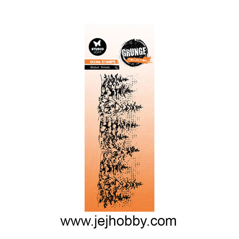 SL-GR-STAMP841, Winter forest, Grunge collection, jej hobby
