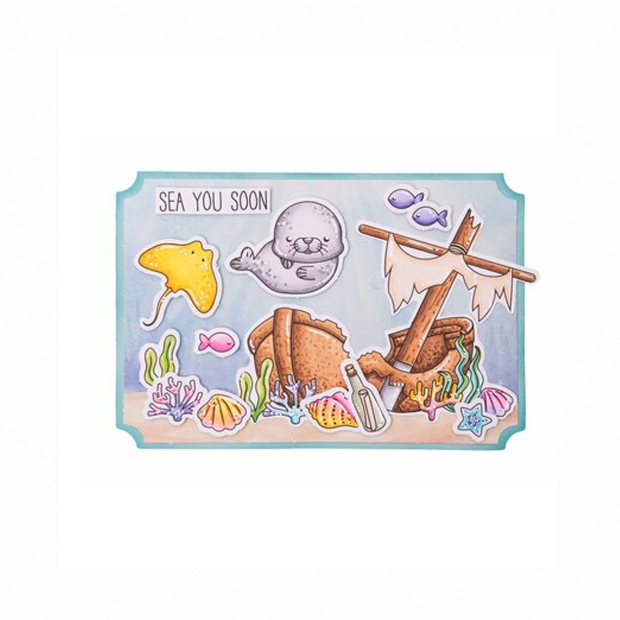 Voorbeeld met de Studio Light Sweet Stories Card Making Paper Pad Summer (SL-SS-CMP43) 