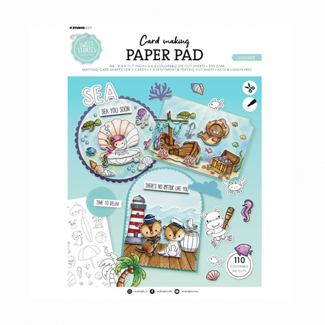 Studio Light Sweet Stories Card Making Paper Pad Summer (SL-SS-CMP43) 