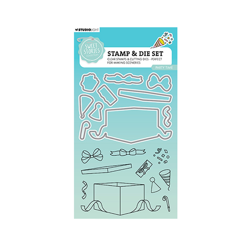 SL-SS-SCD79. Studio Light. Stamp & die set. Party time. Sweet Stories. nr.79. jej hobby