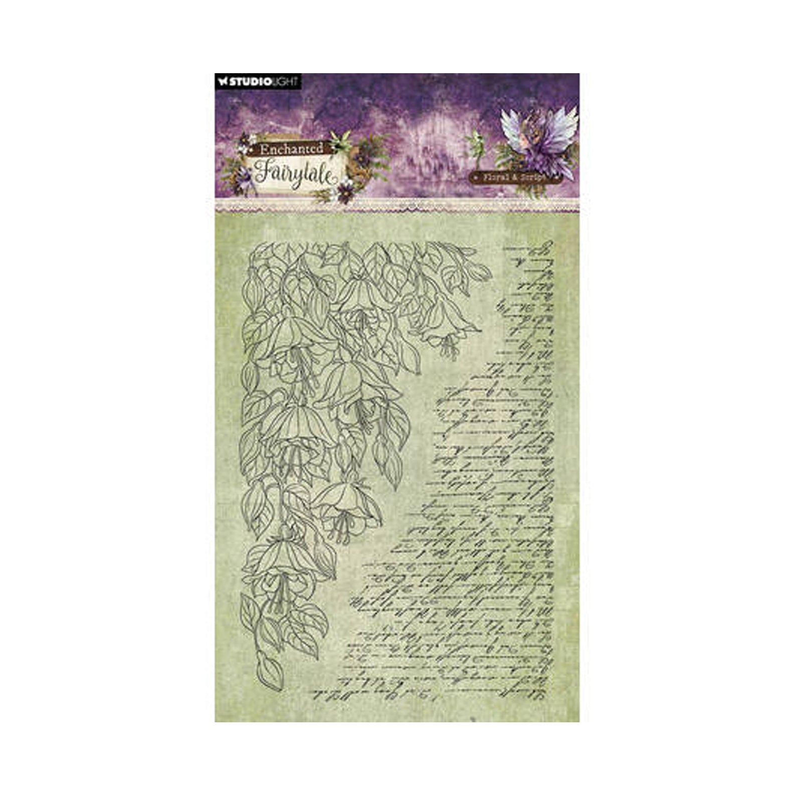 SL-EF-STAMP940 Floral & Script Enchanted Fairytale van Studio light. Perfect voor hobby zoals mixed media