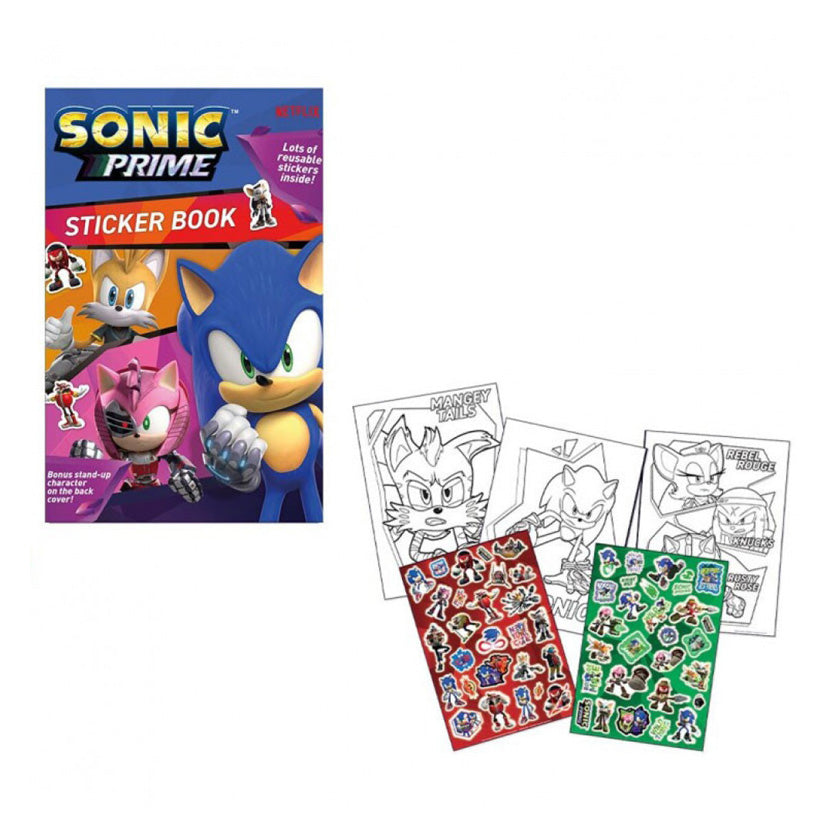 Sonic prime kleur sticker book feature. jej hobby