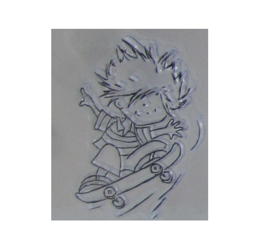Clear stamps Marianne design Don & Daisy skatebord