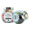 potjes met tekst thanks for making me a smartie. Heel leuk om te geven als bedankje voor de juf