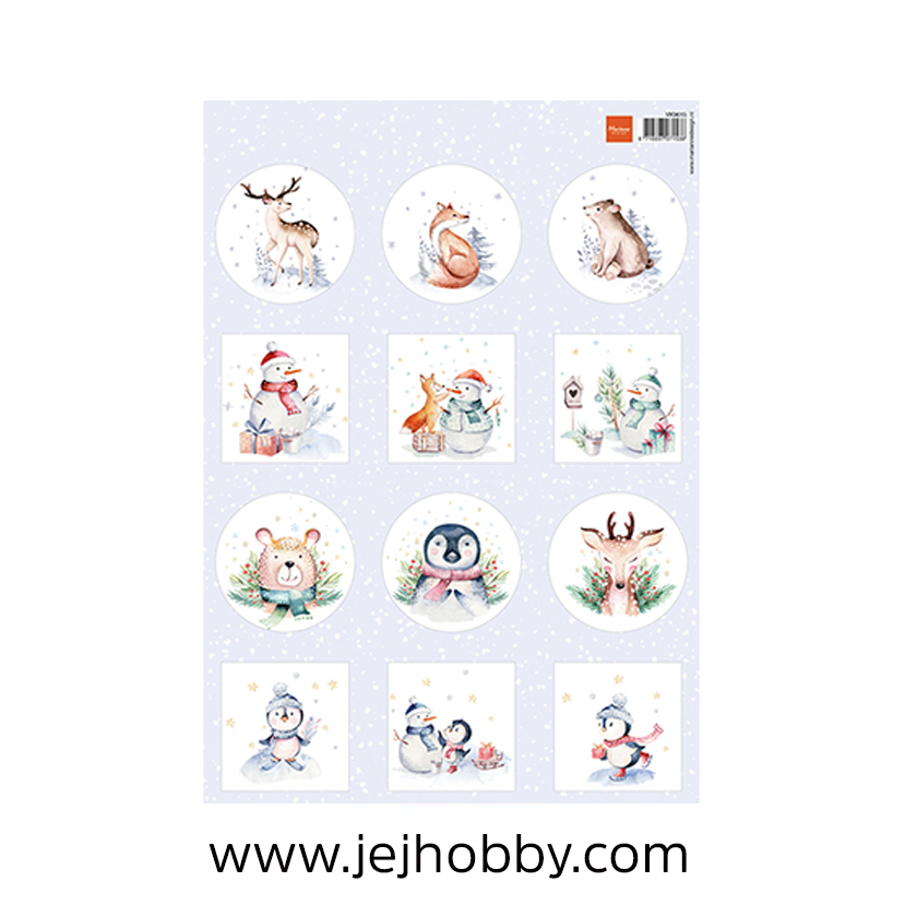 VK9615, Minis Merry Animals knipvel, Marianne design, jej-hobby