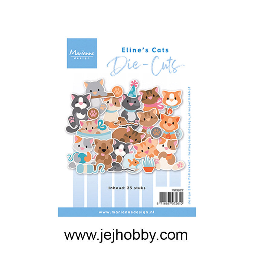 VK9622 Die cuts Eline's cats, Marianne design, jej hobby