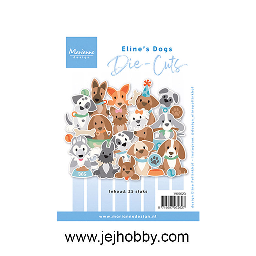 VK9623, Die cuts Eline's dogs, Marianne design, jej hobby