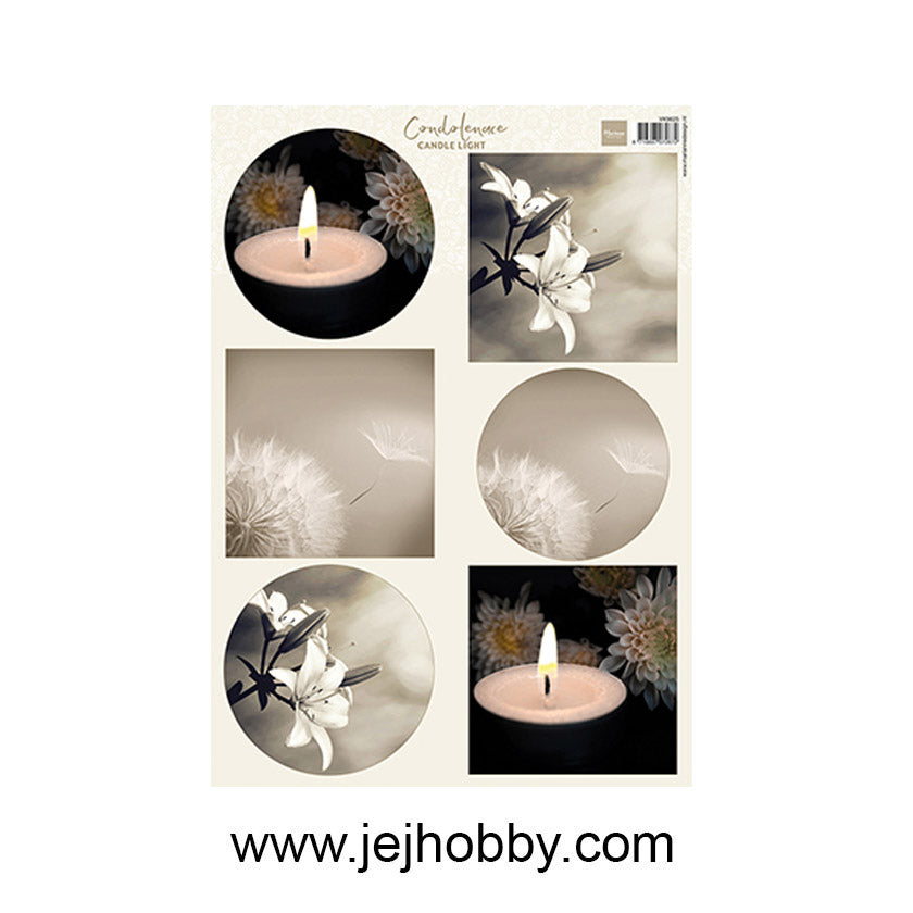 VK9625, condoleance, candle light, Marianne Design, jej hobby