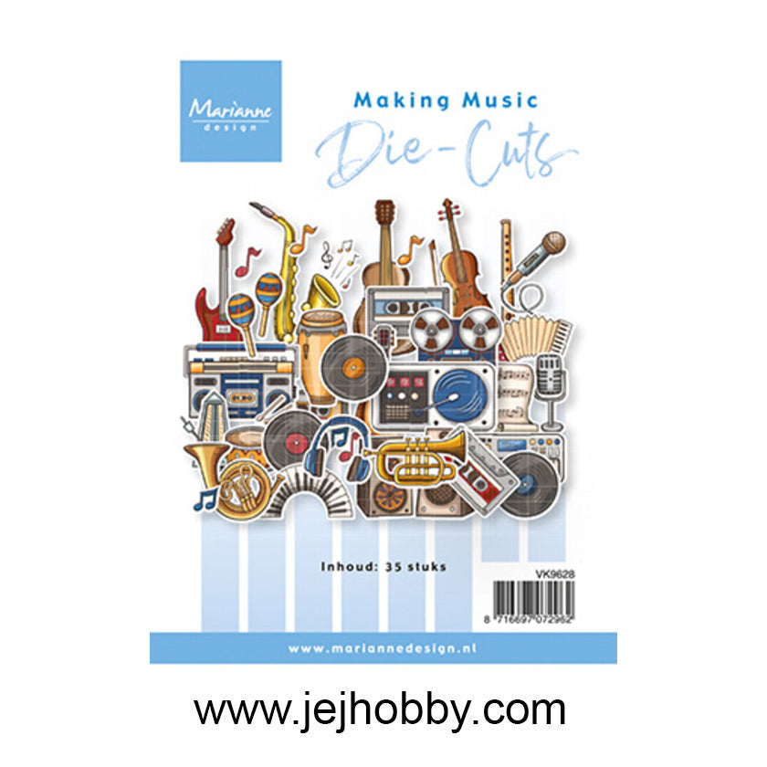 VK9628, Making music, die cut,  Marianne Design, jej hobby