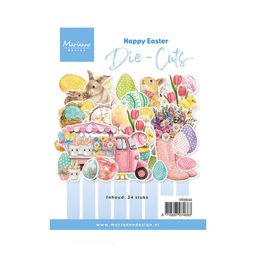 VK9644 Happy-Easter van Marianne-Design zijn die cuts/plaatjes voor hobby