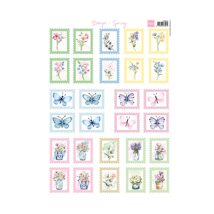 VK9645 Stamps-Spring van Marianne Design is een knipvel met postzegels voor hobby