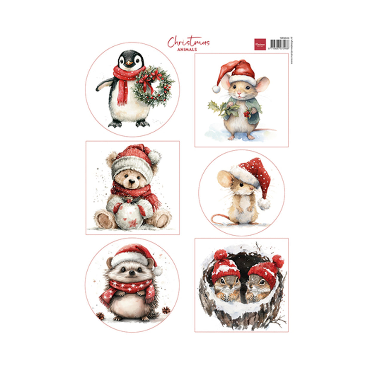 VK9649 Christmas animals knipvel