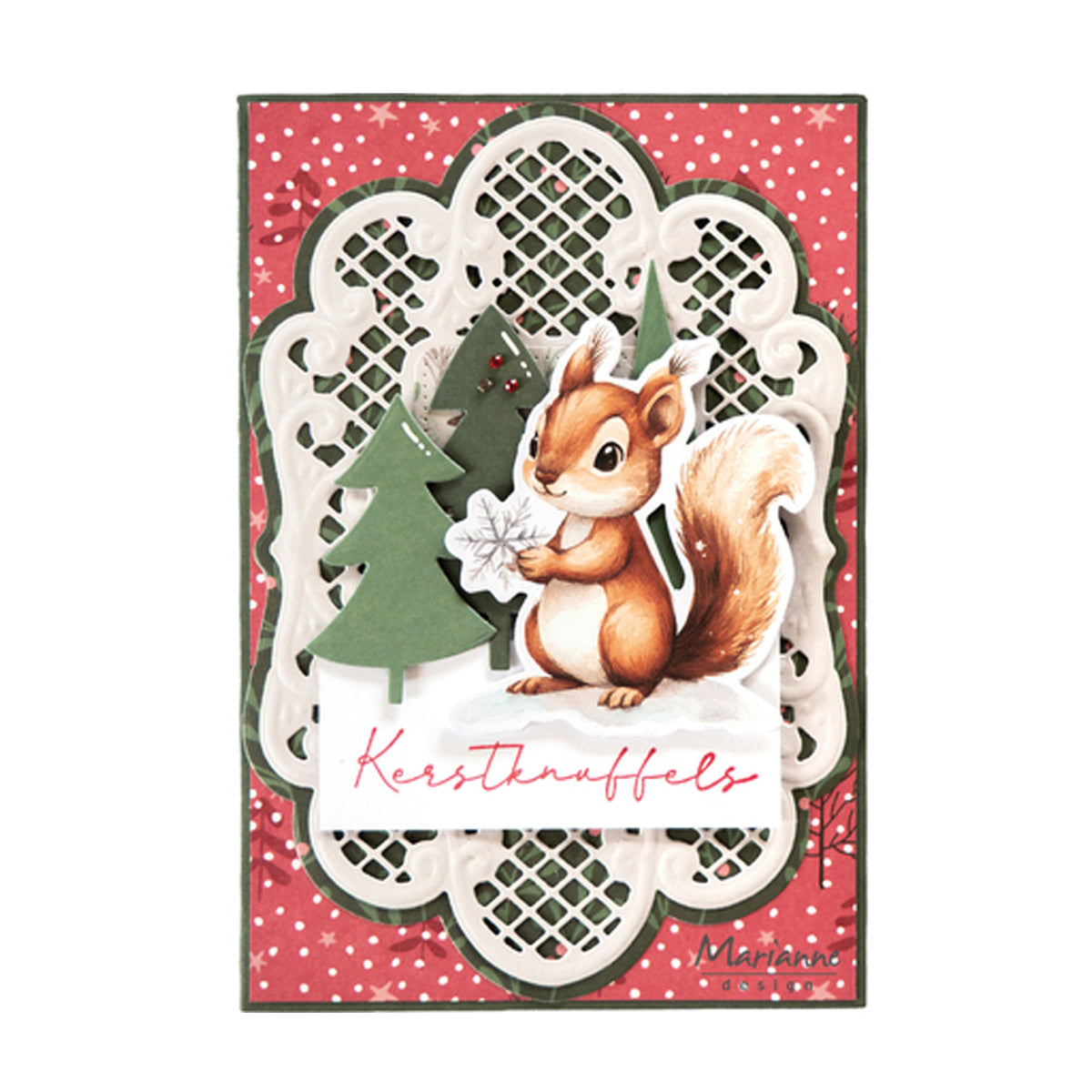 voorbeeld gemaakt met de VK9651 Die cuts Cute Animals van Marianne design.jej hobby
