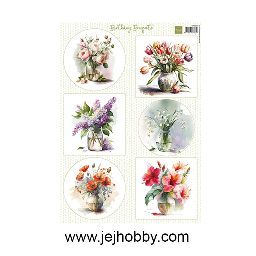 Vk9639, Birthday Bouquets, Marianne Design, jej hobby