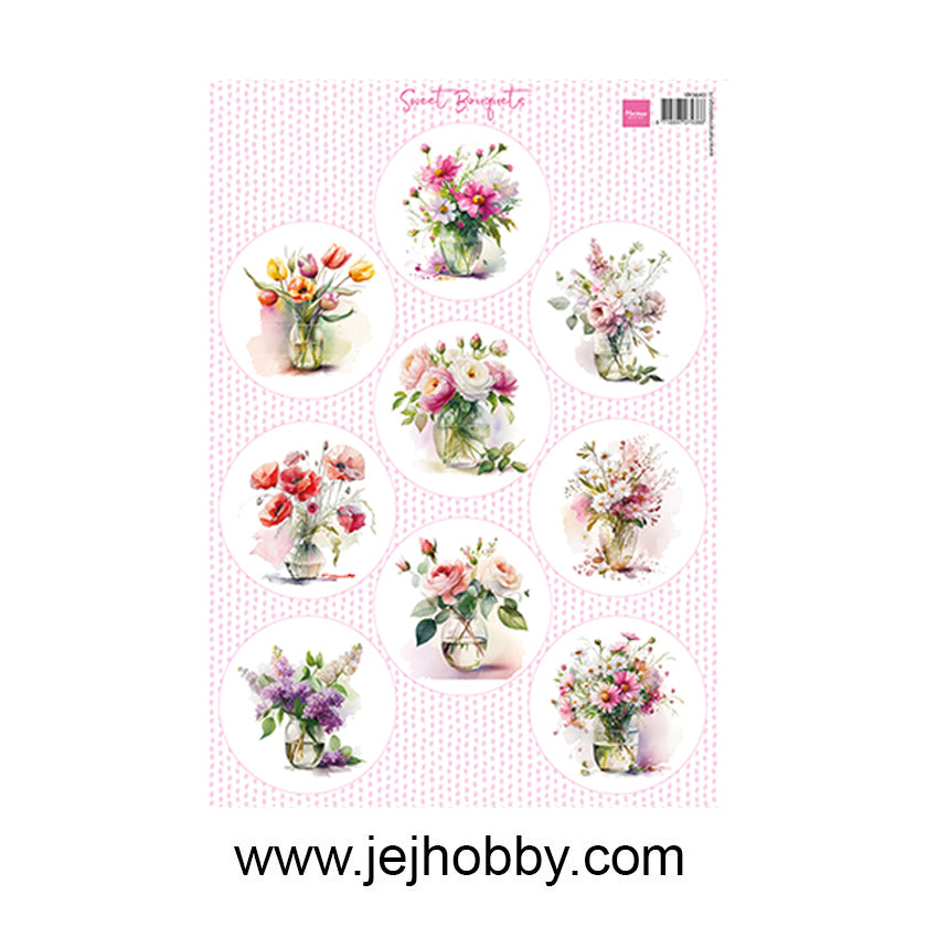 Vk9640, Sweet Bouquets-7 cm, Marianne Design, jej hobby