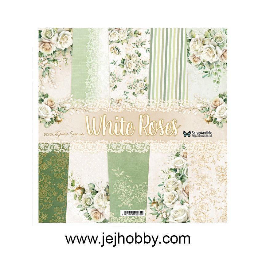 Paper pack white roses 30,5x30,5