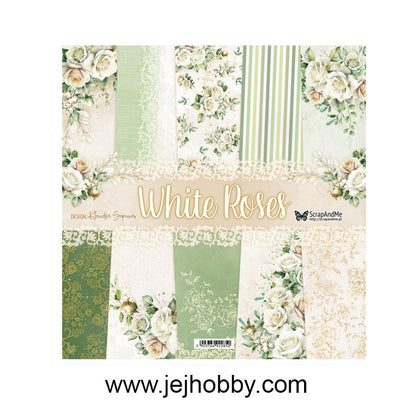 Paper pack white roses