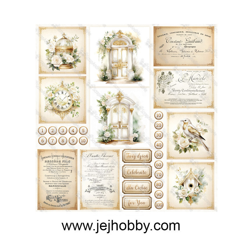 Paper pack white roses 30,5x30,5