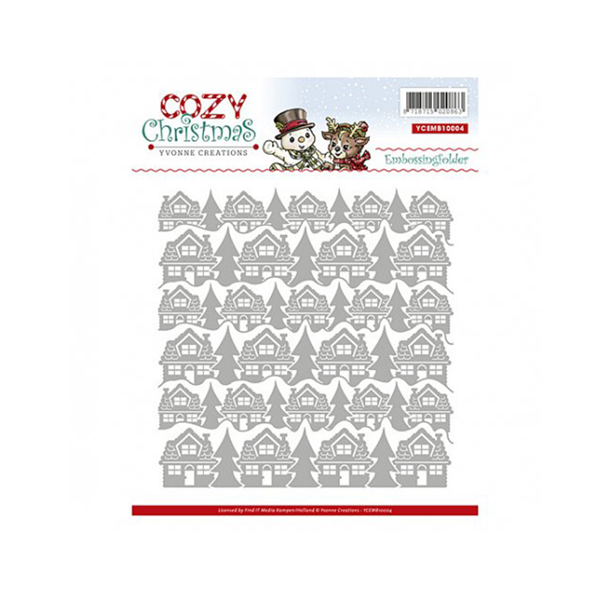 Yvonne creations embossingfolder cozy christmas