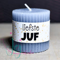mini ribbel kaarsje met tekst liefste....