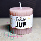 mini ribbel kaarsje met tekst liefste....