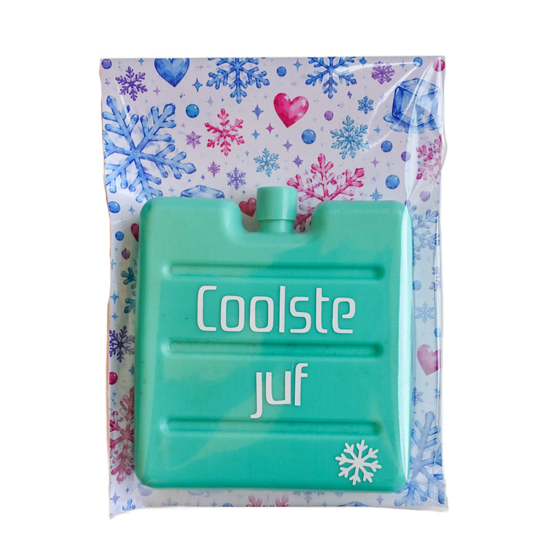 koelelement met tekst coolste juf of meester
