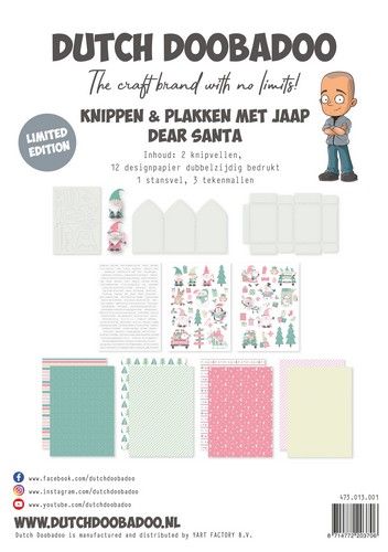 Dutch doobadoo kit dear santa knippen en plakken met jaap, 473.013.330803