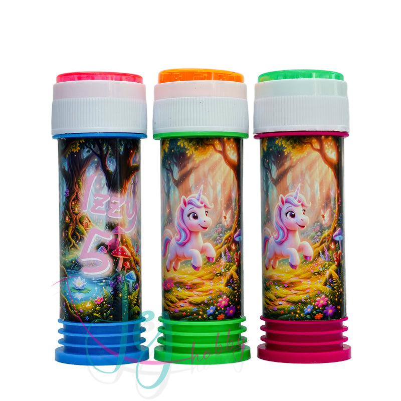 gepersonaliseerde unicorn bellenblaas uitdeelcadeau