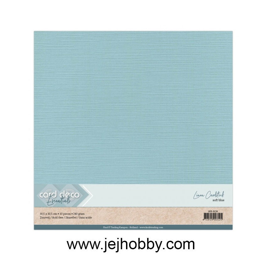linnenkarton, 30,5x30,5, Soft blue, card deco, jej-hobby