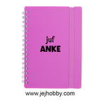 klein notitieboekje met naam