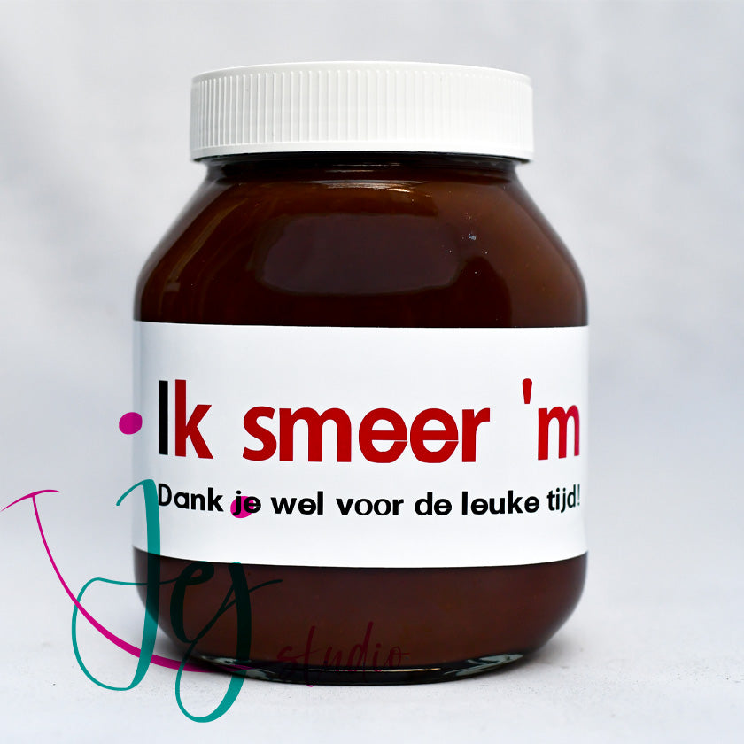 Nutella pot groot ik smeer 'm