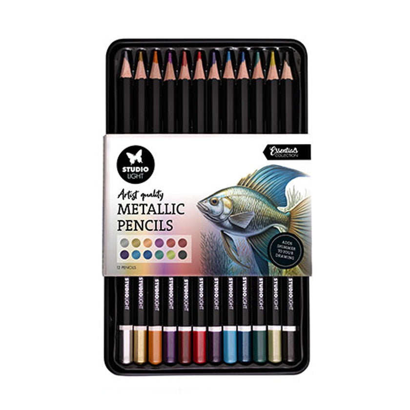 SL-CO-PENC02 Metallic pencils van studio light voor kleuren en mixed media