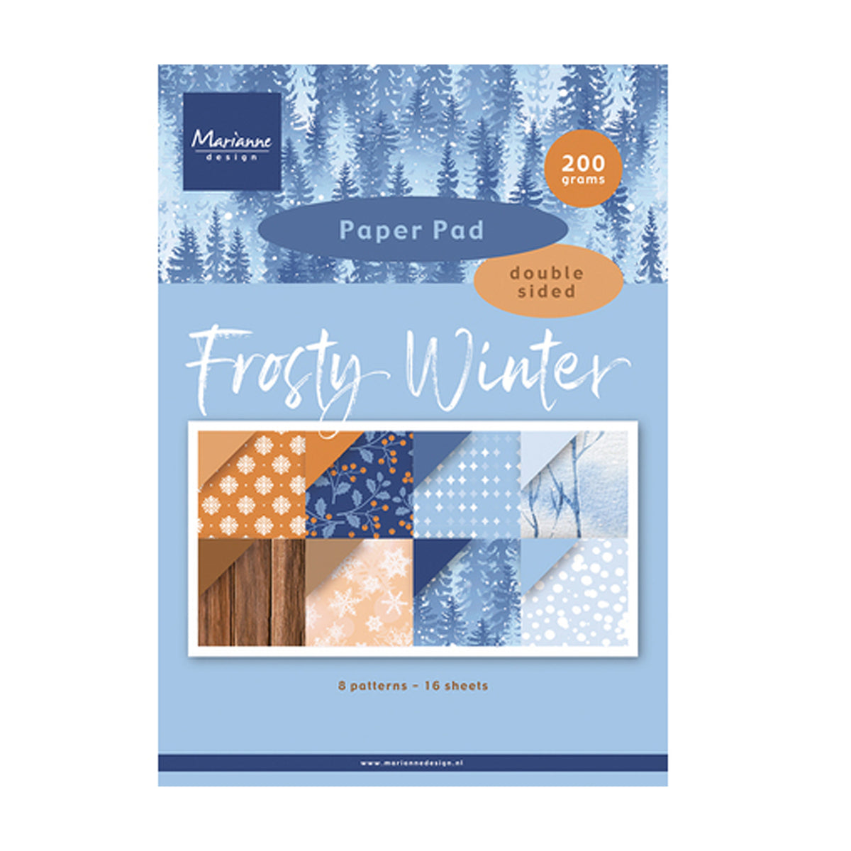Marianne Design Paper Pad Frosty Winter PK9226 dubbelzijdig 200 gram