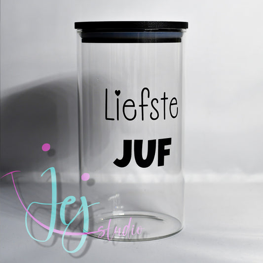 Kleine pot met tekst Liefste........