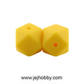 siliconen hexagon kraal geel, jej hobby